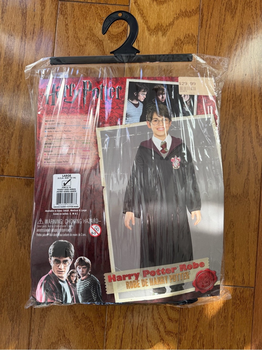 Warner Bros. Kids Black and Maroon Gryffindor Robe Costume